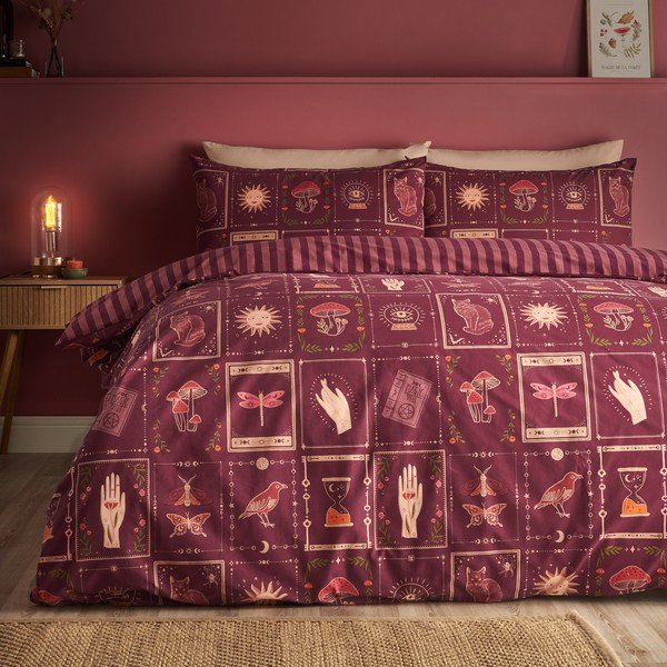 Set copripiumino e federa viola scuro per letto singolo 135x200 cm Enchanted Witchcraft – Catherine Lansfield-image-1