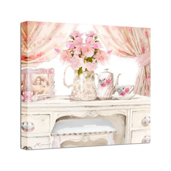 Quadro su tela Watershabby Pink, 32 x 32 cm - Styler