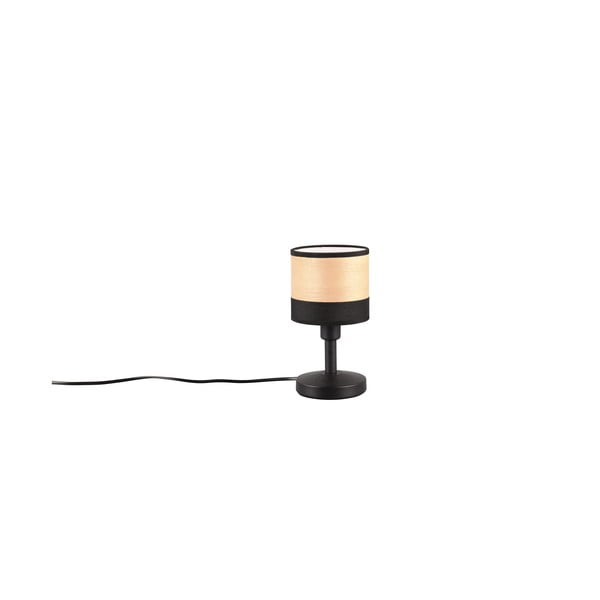 Lampada da tavolo in nero e naturale (altezza 22 cm) Bolzano - Trio
