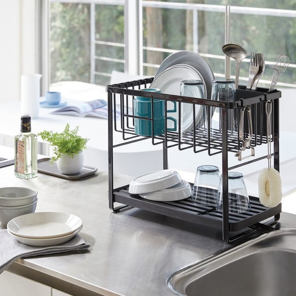 Vassoio di raccolta in metallo a due livelli Tower - YAMAZAKI-image-1