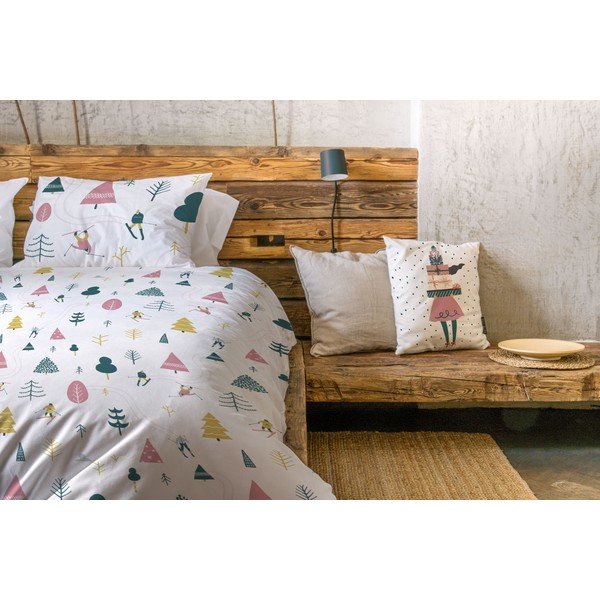 Biancheria da letto singola in cotone sateen bianco 140x200 cm Skiing - Butter Kings-image-1