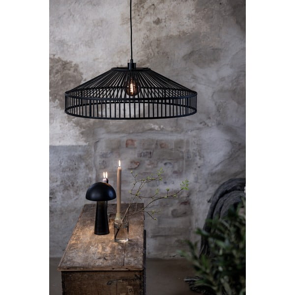 Lampada a sospensione nera con paralume in bambù ø 70 cm Tapa - Markslöjd-image-1