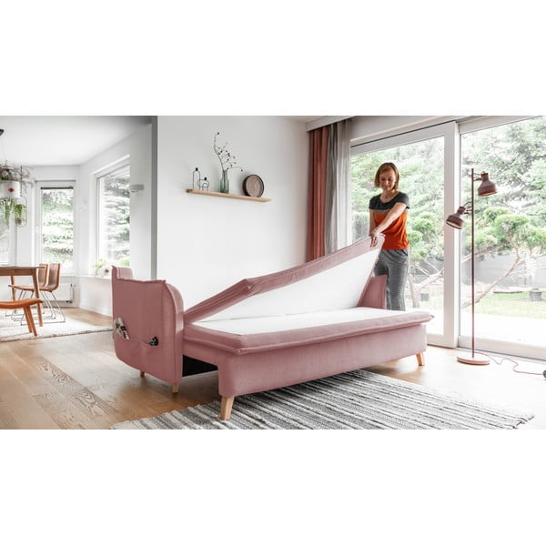 Divano rosa chiaro 225 cm Charming Charlie - Miuform-image-4