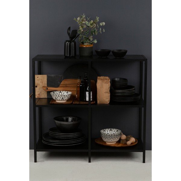 Scaffale in metallo nero, larghezza 100 cm Lite - Canett-image-1