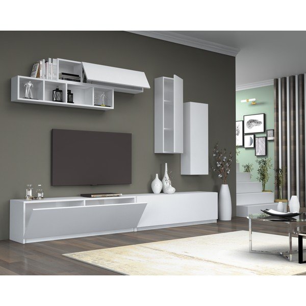 Tavolo TV bianco 140x40 cm Dona - Gauge Concept-image-1