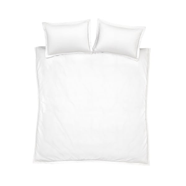 Set copripiumino e federa bianco in cotone per letto matrimoniale 200x200 cm Oxford Lace Trim – Bianca