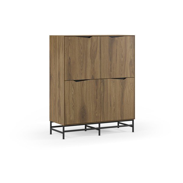 Armadietto nero/di colore naturale con effetto rovere 98x120x40 cm Aiden – Marckeric