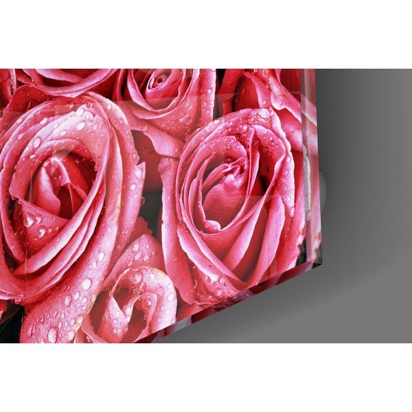 Pittura su vetro Rose rosa - Insigne-image-2