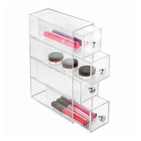 Contenitore trasparente con 4 cassetti Tower - iDesign-image-2