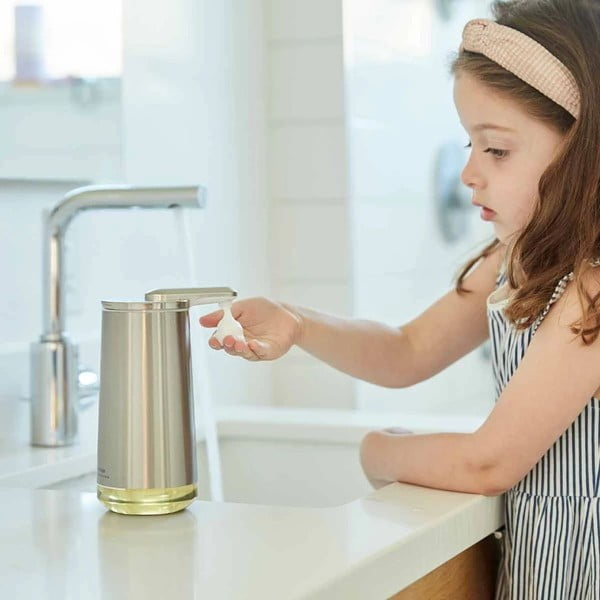 Dispenser automatico di sapone in acciaio grigio da 266 ml - simplehuman-image-1