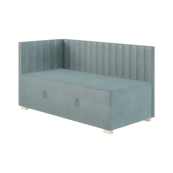 Letto da bambini con sponde blu con contenitore con materasso incluso 90x200 cm Snugi – Ghado-image-3