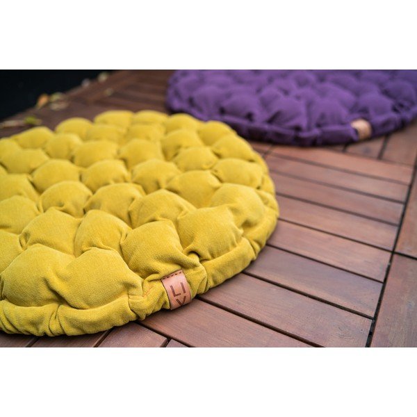 Cuscino di seduta grigio-blu con sfere massaggianti , Ø 75 cm Bloom - Linda Vrňáková-image-3