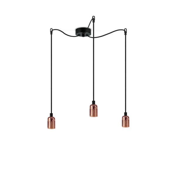Lampada a sospensione nero/arancio con paralume in metallo ø 4 cm Uno - Sotto Luce