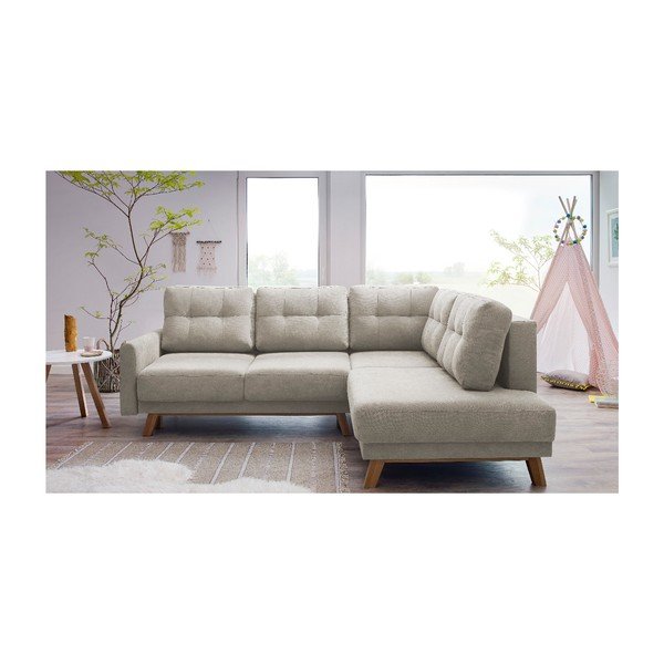 Divano letto beige Balio, angolo destro, 244 cm - Bobochic Paris-image-2
