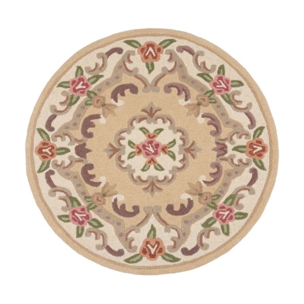 Tappeto rotondo in lana marrone ø 120 cm Aubusson - Flair Rugs