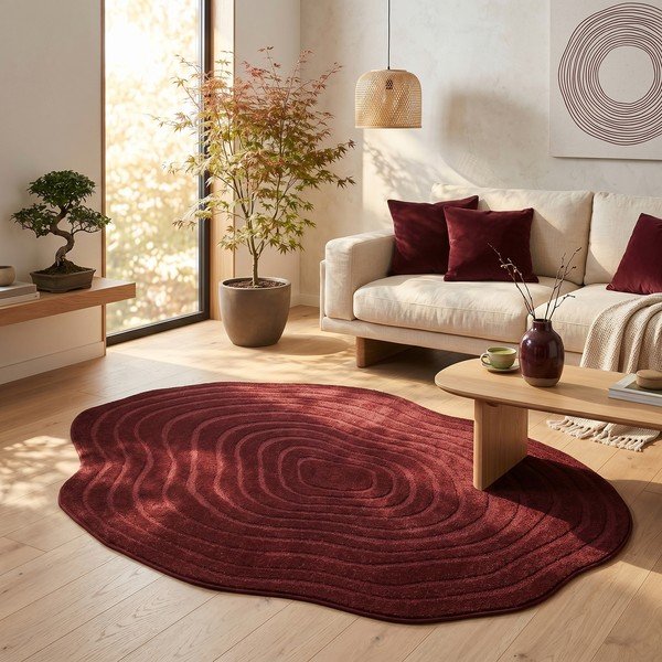 Tappeto bordeaux 160x230 cm Pebble - ESTE-image-1