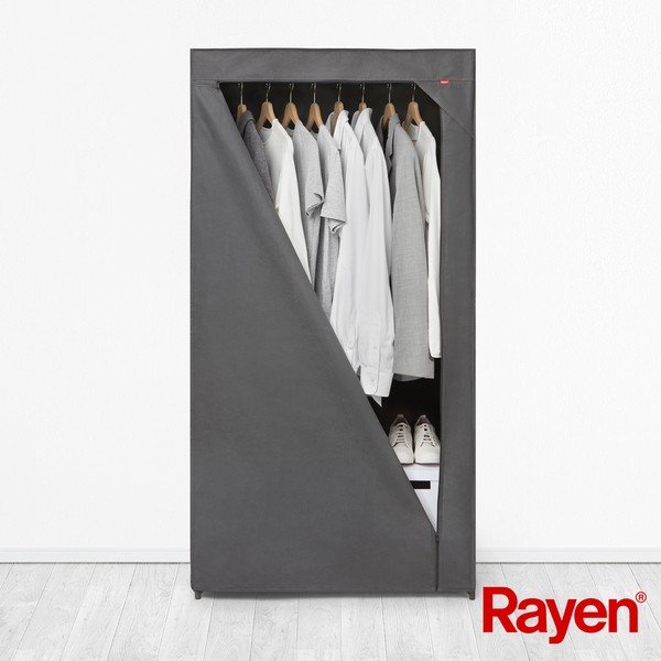 Armadio in tessuto grigio 79x155 cm - Rayen-image-4