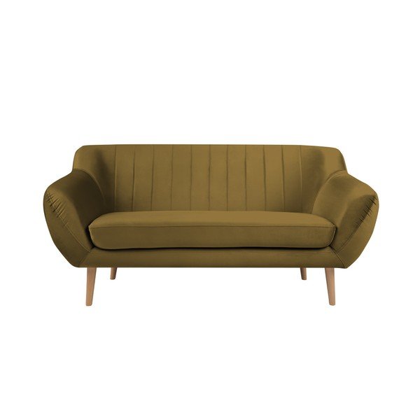 Divano a due posti giallo senape Benito - Mazzini Sofas