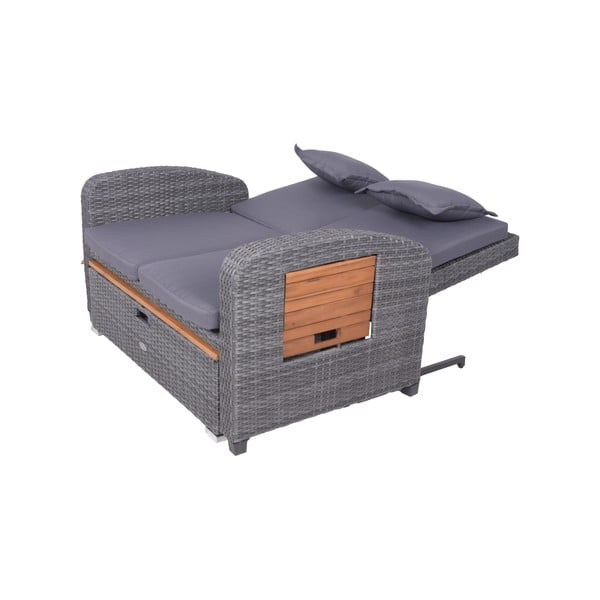 Divano da giardino in rattan grigio Bari - Garden Pleasure-image-4