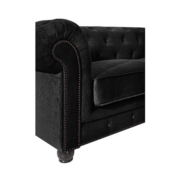 Divano nero Orleans Velvet, 216 cm - Max Winzer-image-3