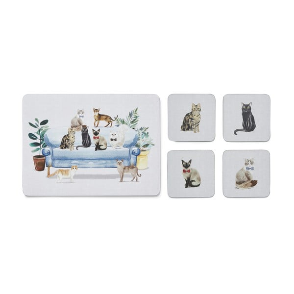 Set di tovagliette e sottobicchieri Curious Cats - Cooksmart ®-image-3