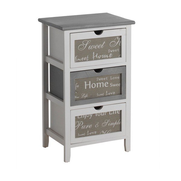 Cassettiera bianca a 3 cassetti Homey - Geese