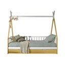 Letto per bambini in legno di pino con contenitore in colore naturale 90x200 cm TIPI - Vipack