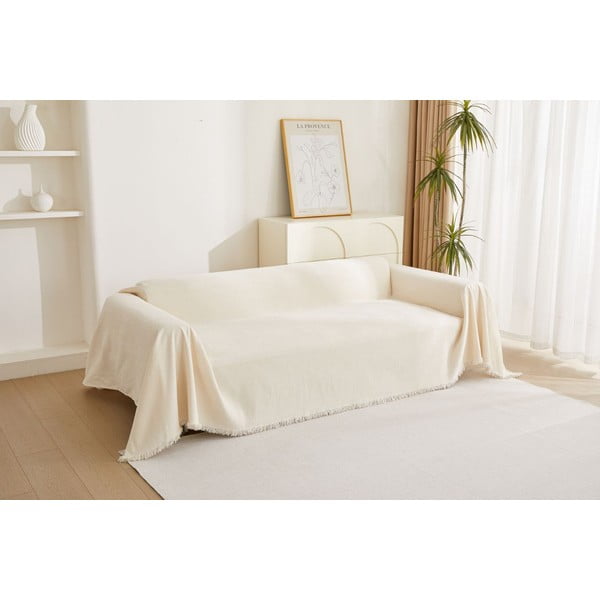 Copridivano color crema per divano a 4 posti Talo – Filumi-image-1