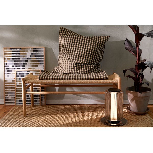 Biancheria da letto singola estesa 140x220 cm in crêpe nero e beige Bæk&Bølge - JUNA-image-4