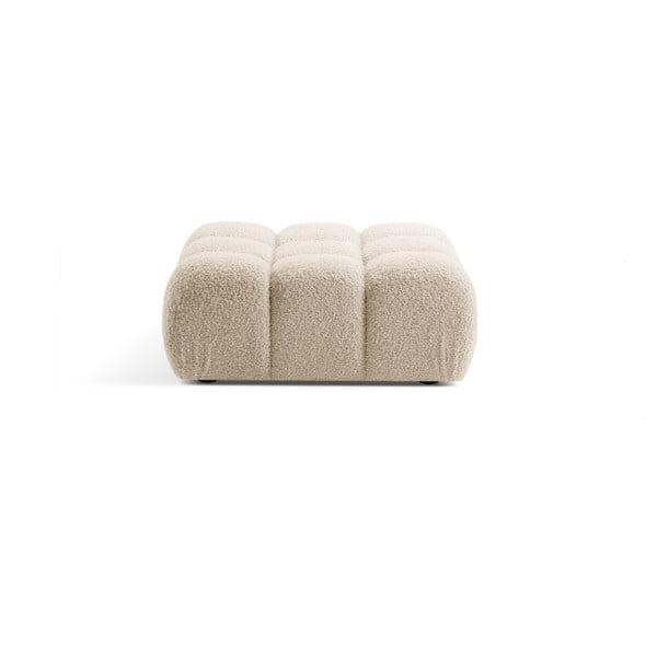 Poggiapiedi modulare beige in tessuto bouclé Bellis - Micadoni Home