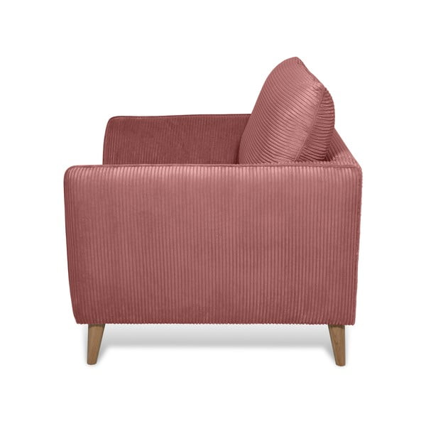 Poltrona in velluto a coste rosa Paris - Scandic-image-3