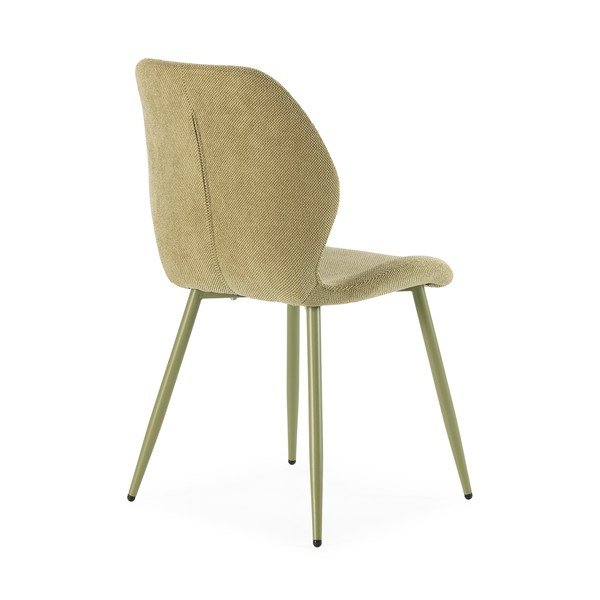 Sedie da pranzo in set verdi in imbottito 4 pz Ansu – Marckeric-image-2