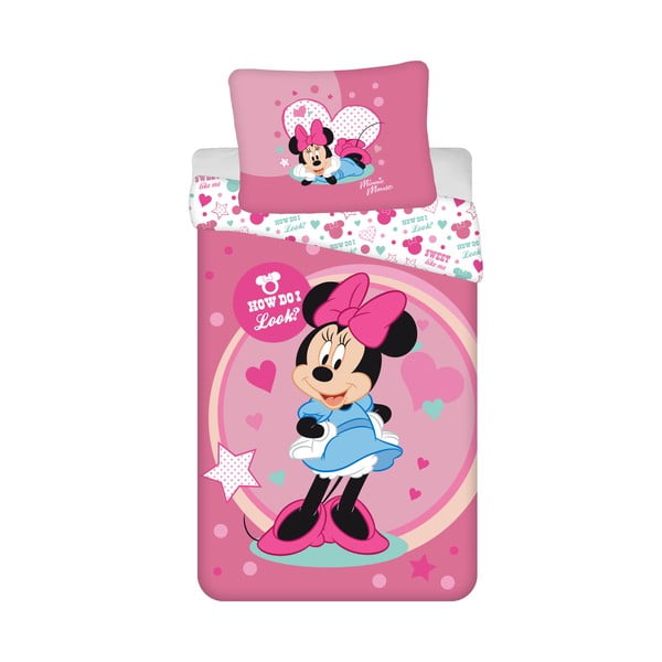 Biancheria da letto singola per bambini in microfibra 140x200 cm Minnie Sweet Like Me - Jerry Fabrics