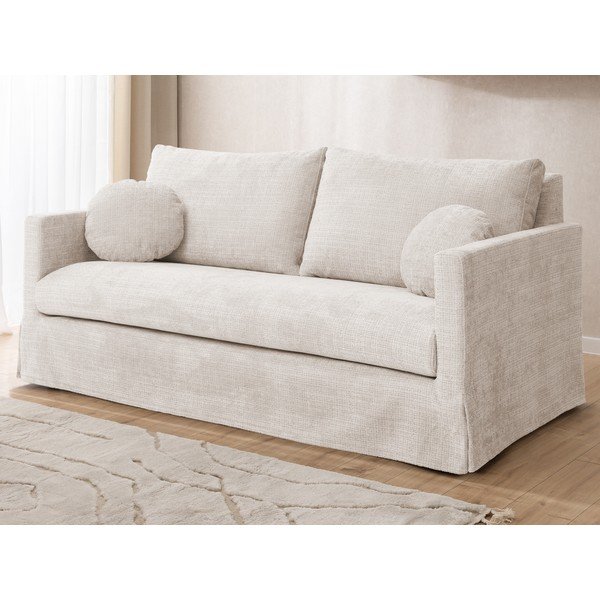 Divano color crema 195 cm Paphos – Ropez-image-1