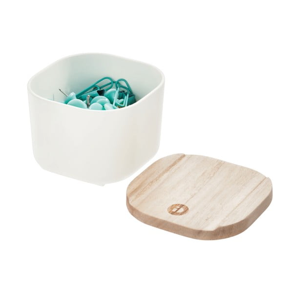Scatola bianca con coperchio in legno di paulownia , 9 x 9 cm Eco - iDesign-image-3