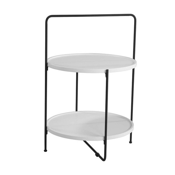 Tavolino Alessio bianco e nero, ø 45 cm - sømcasa