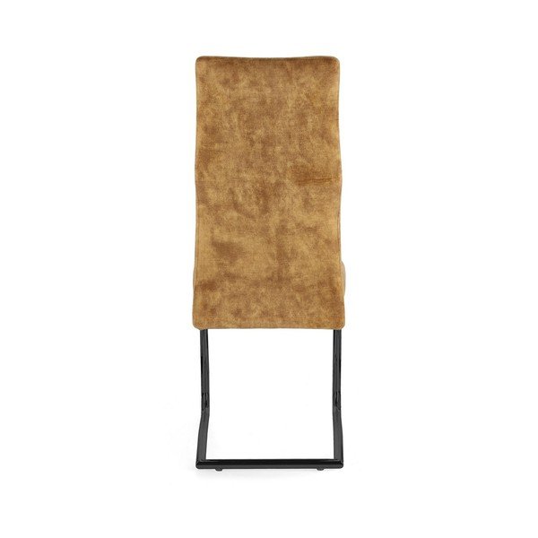 Sedia da pranzo color senape in imbottito Thelma – Bizzotto-image-4