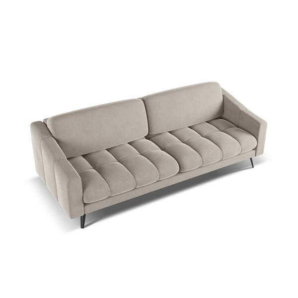 Divano beige con rivestimento in velluto 238 cm Nalu – Makamii-image-3