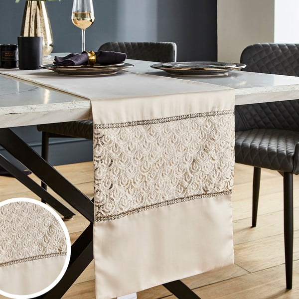 Runner da tavolo in microsatellite 32x220 cm Deco Sequin - Catherine Lansfield-image-4