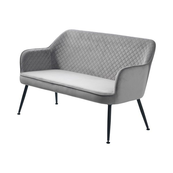 Divano in velluto grigio chiaro 129 cm Berrie - Unique Furniture-image-2