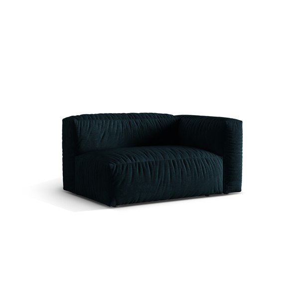 Parte divano componibile blu scuro (con penisola a destra) con rivestimento in velluto Martina – Micadoni -image-1