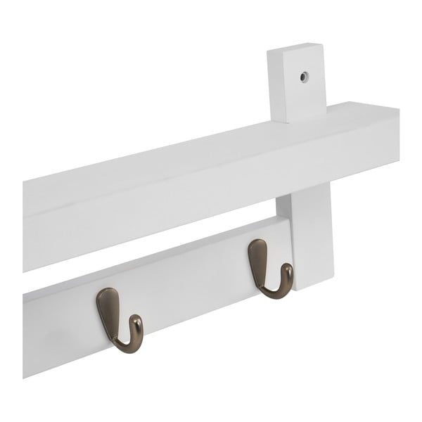 Appendiabiti da parete in bambù bianco con ripiano - Casa Selección-image-1