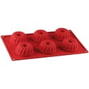 Stampo in silicone rosso per 6 mini bundt cake Flexxibel Love - Dr. Oetker