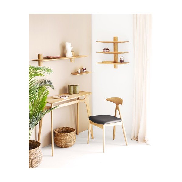 Mensola colore naturale chiaro in rovere massiccio 110 cm Calcata – House Nordic-image-2