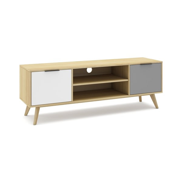 Tavolo TV in legno di pino di colore naturale 140x53 cm Elfa - Marckeric-image-2