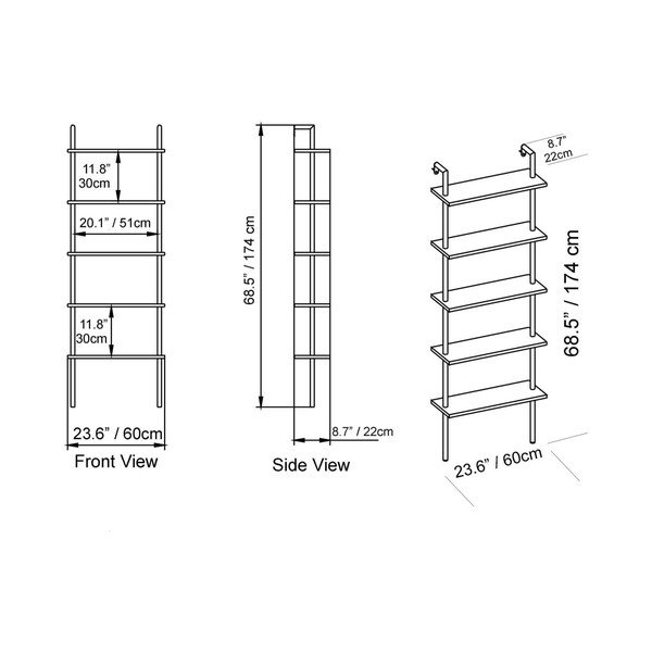 Scaffale bianco in marmo 60x174 cm Paula - Kalune Design-image-4