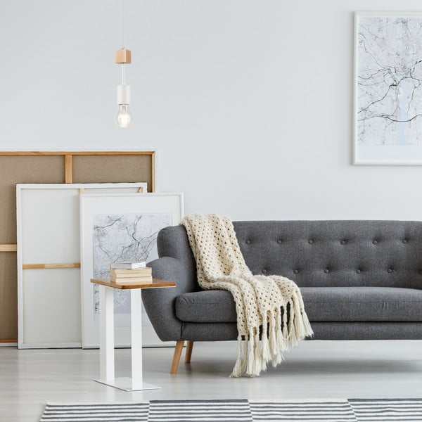 Lampadario bianco/di colore naturale ø 5 cm Orazio – LAMKUR-image-2