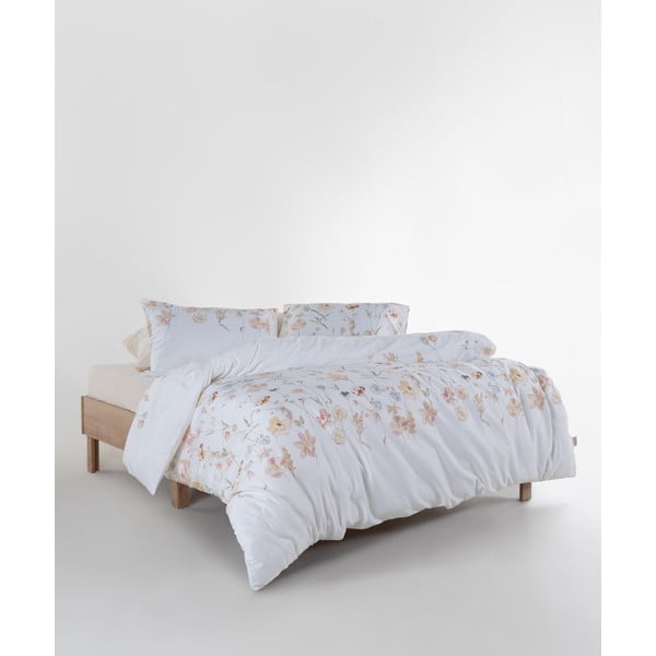 Set copripiumino e federa bianco in raso di cotone per letto singolo 140x200 cm Ivory Garden Floral – Mila Home Luxury-image-2