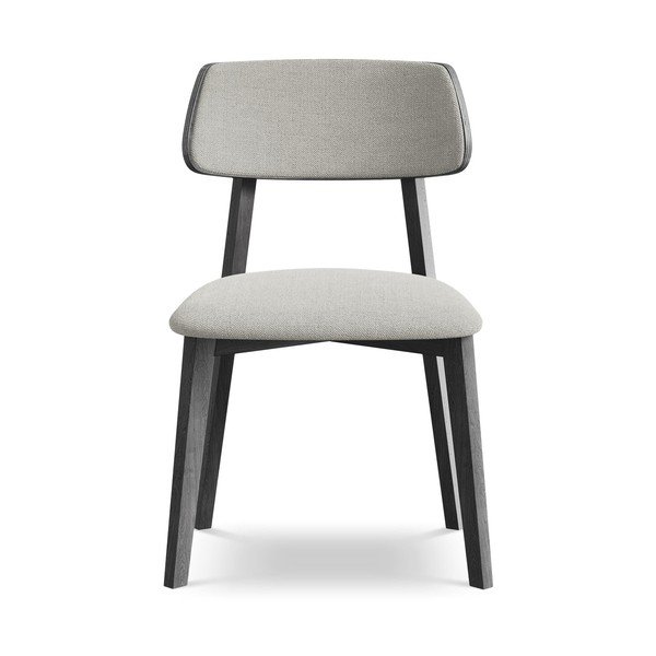 Sedia da pranzo grigio chiaro in legno massiccio Niu – Makamii-image-1