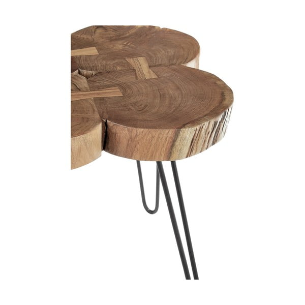 Tavolino con piano in acacia 50x50 cm Nandri - Premier Housewares-image-4
